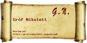 Gróf Nikolett névjegykártya