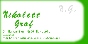 nikolett grof business card